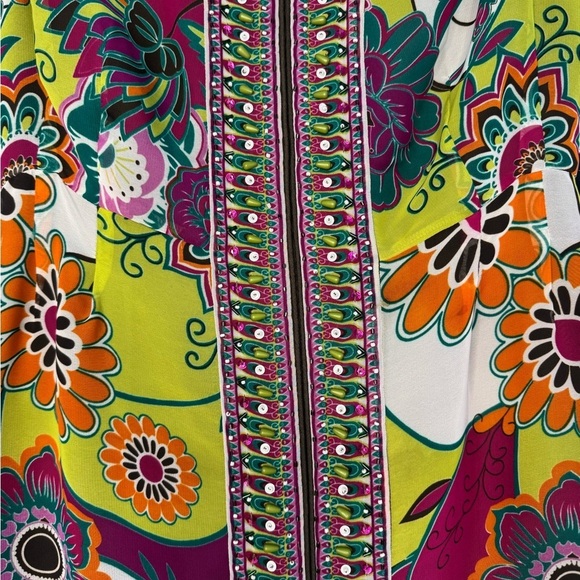 ECI New York Modern Short Sleeve knee length floral Dress Size 2 - Picture 4 of 6